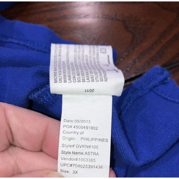 GLORIA VANDERBILT Women's 3X Plus Blue Short Sleeve Stretch Polo Shirt Top! - Picture 7 of 7